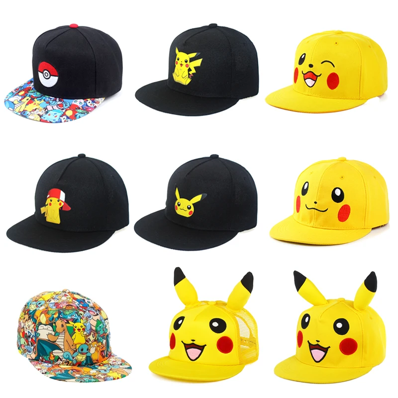 Бейсболка в стиле аниме Покемон Регулируемая Кепка Пикачу хип хоп для косплея