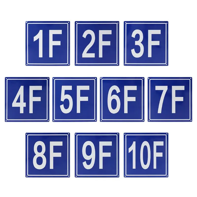 

B2RC 7.8 Inches Floor Number Signs Aluminum Building Floor Signs 1F to 10F for School House Apartment House Hotel Hospital