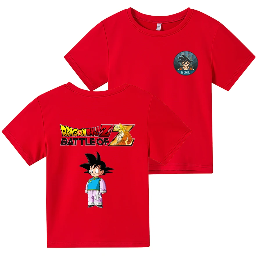 

Kids Goku Round Neck Short Sleeve T-shirt Japan Harajuku Anime Children O-neck Print Street Fashion Trendy Tops boy girls Sweat