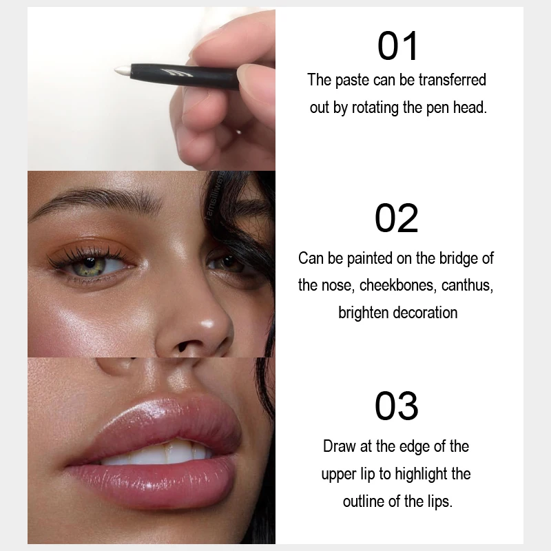 Ручка для теней век Kiss Beauty автоматическая Вращающаяся ручка шелкопряда