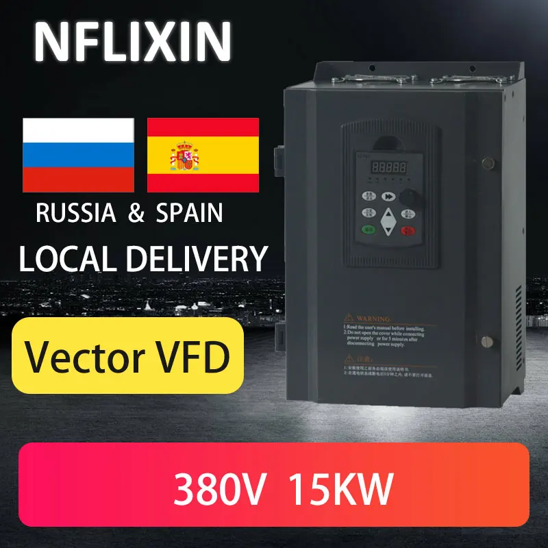 

NF 15KW 20HP Vector Control Vfd inverter 15000W 32A Variable Frequency Drive for Spindle/Motor,Input 380V 3phase Output 380V