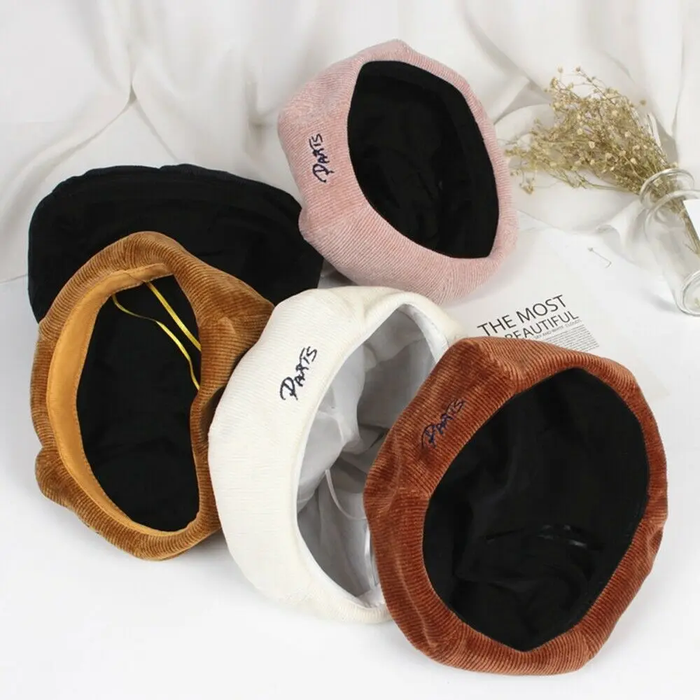 Береты в стиле художника Осень-зима детские вельветовые винтажные береты теплая