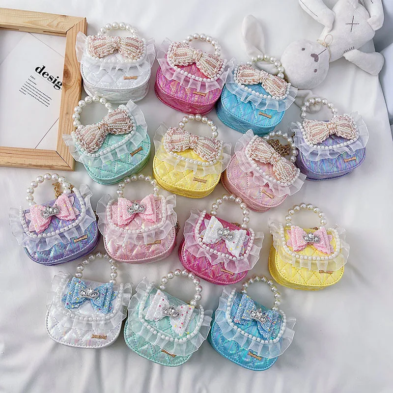 

Cute Purses and Handbags for Girls Mini Coin Wallet Kawaii Little Girl Princess Bow Crossbody Bag Kids Party Clutch Purse Totes
