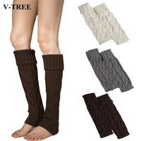 winter girls leg warmers knitted kids boot socks women length boots cover autumn foot cover childrens knee pad