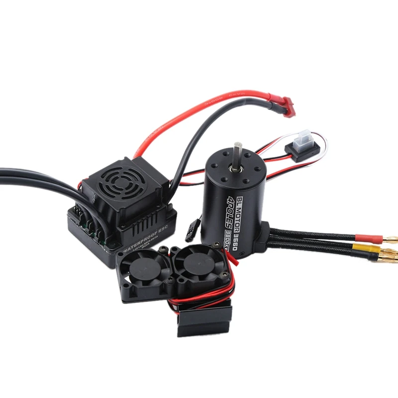 

Waterproof 3660 Brushless Motor 80A Brushless ESC Combo Set for 1/8 1/10 RC Car Truck