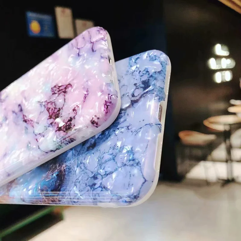 Elala блестящий Мраморный чехол градиентного цвета для iphone XR X XS Max 6 S 7 8 Plus Мягкий