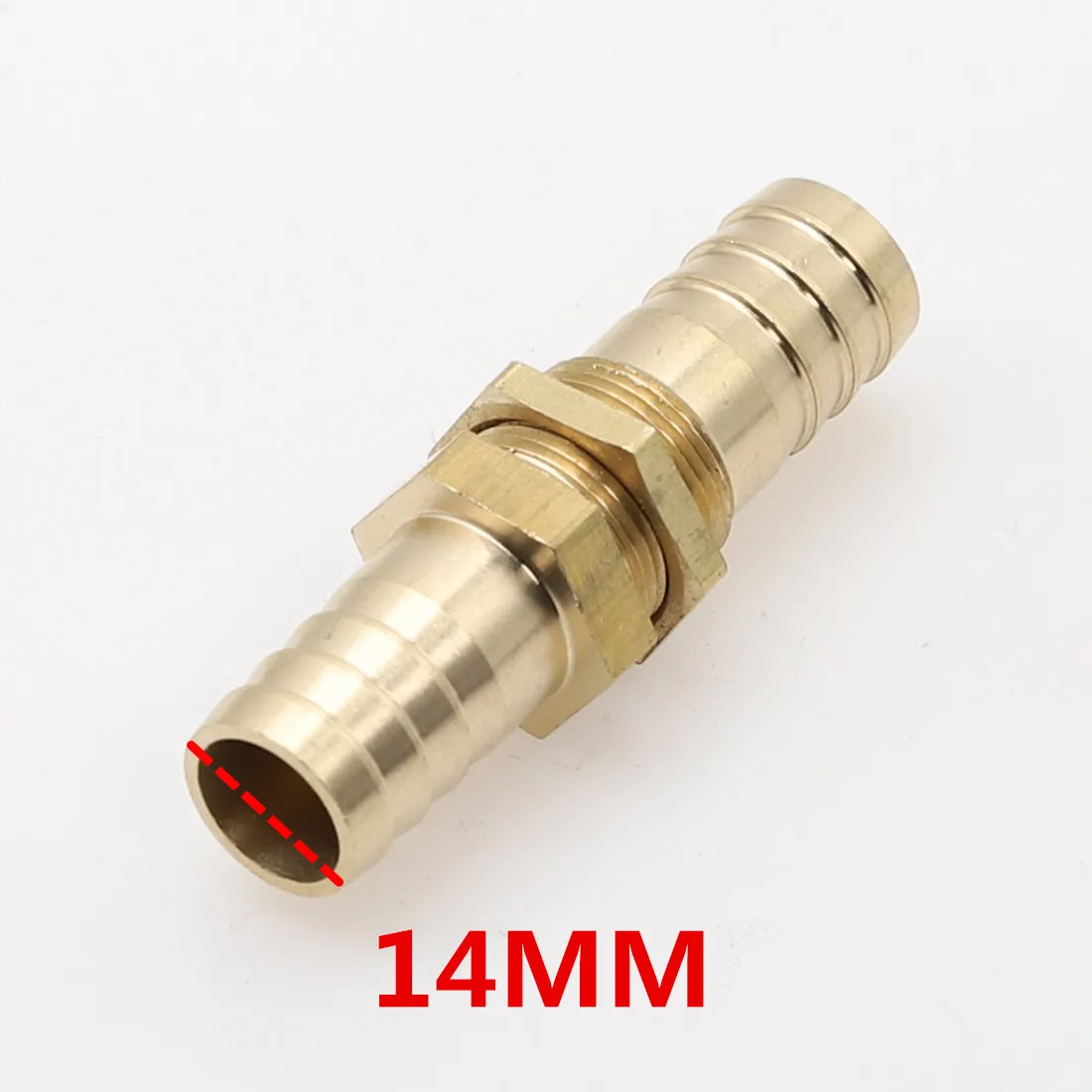 14MM Barb Труба ID 6 8 10 12 14 16 мм шланг Барб переборка Латунь Колючая труба штуцер соединитель Адаптер для топлива газ Вода Медь - Цвет: 14MM Barb