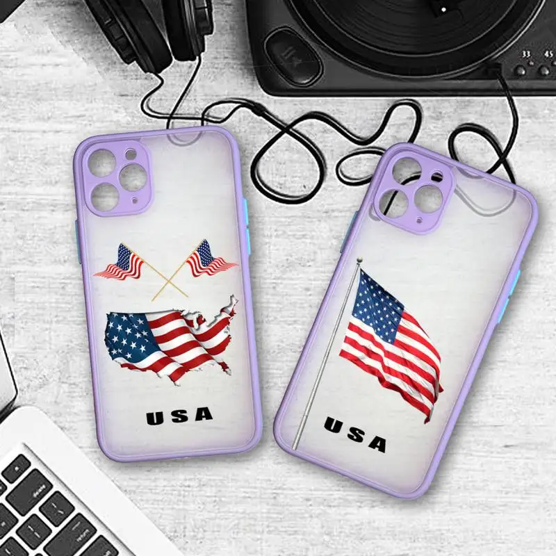 Противоударный Прозрачный чехол для телефона с американским флагом США IPhone 11 Pro