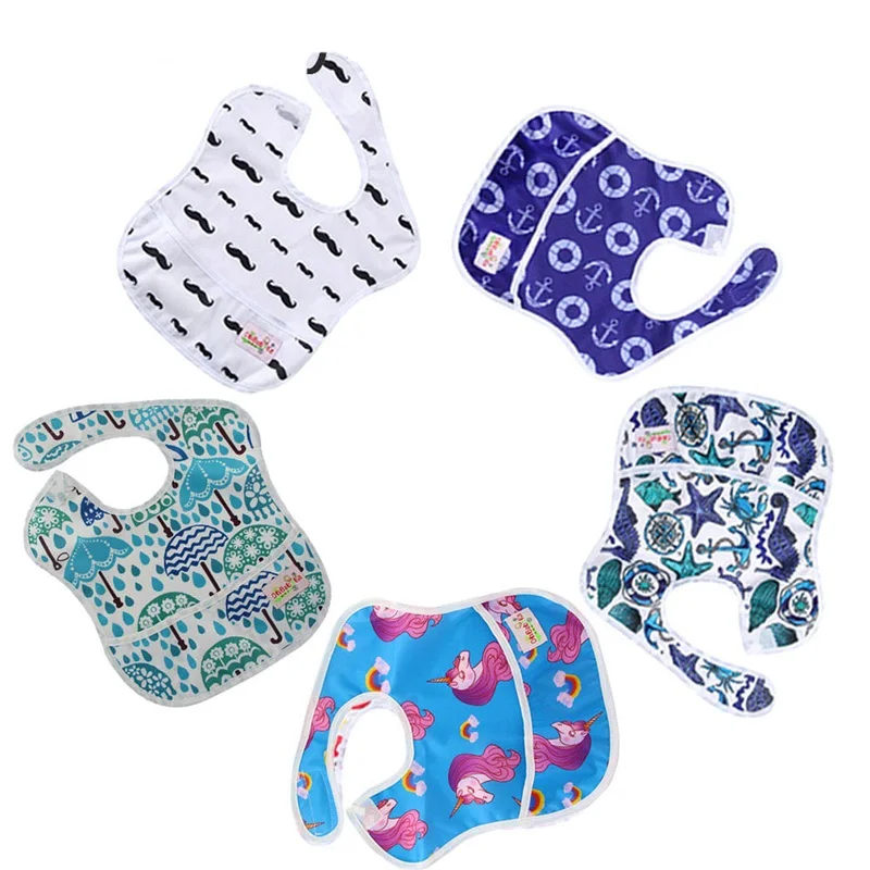 SZY-5pcs-3 5 шт./упак. водонепроницаемые детские нагрудники Infantil кормящая бандана нагрудник Ohbabyka бренд детское питание нагрудник Единорог узоры печать детские вещи - Цвет: SZY-5pcs-3