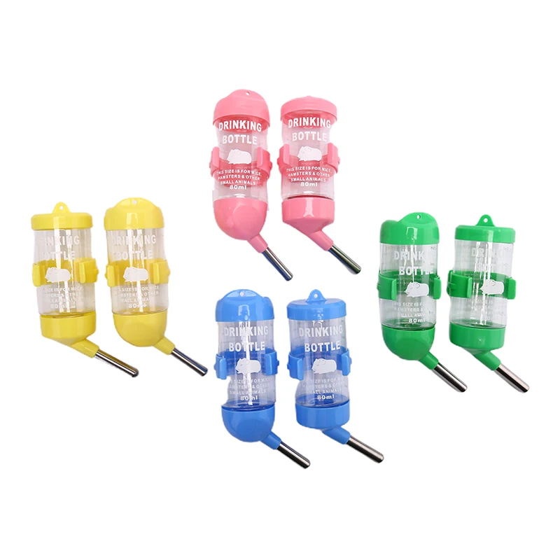 

80ml Plastic Hamster Drinker Water Bottle Dispenser Hanging Pet Drinking Bottle
