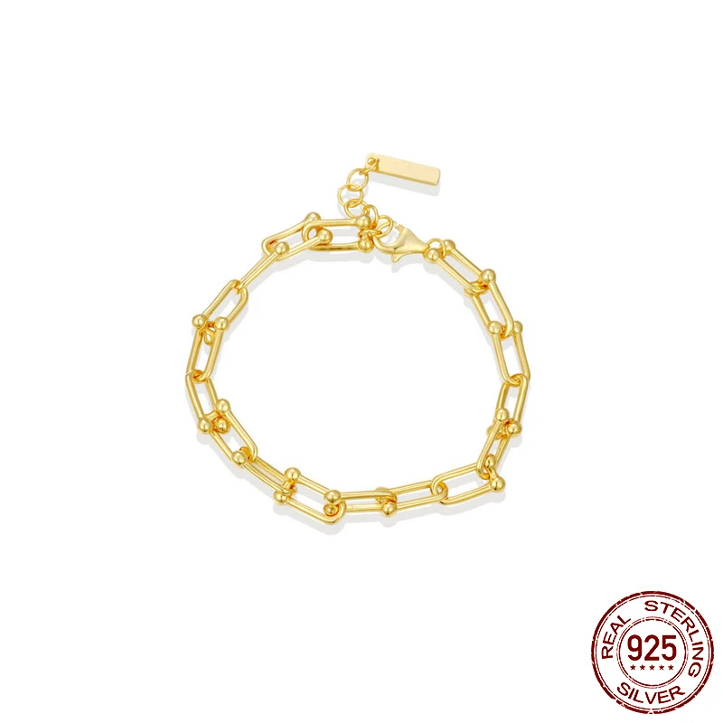 

925 пробы Серебряный Классический утолщенный U-образный браслет в евро-американском стиле мужские роскошные праздничные украшения в подарок