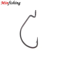 minfishing 25 pcslot wide worm hook jig hook high carbon steel fishhook soft lure hooks fishing tackle