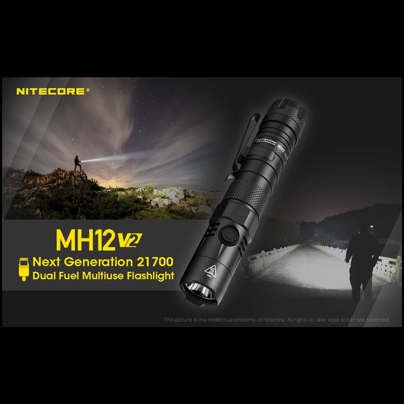 Купить Тактическая вспышка NITECORE MH12 V2, перезаряжаемая, 1200 люмен, жестсветильник, использует CREE XP-L2 V6 светодиодный с батареей 5000 мАч Скидка Тактическая вспышка NITECORE MH12 V2, перезаряжаемая, 1200 люмен, жестсветильник, использует CREE XP-L2 V6 светодиодный с батареей 5000 мАч
