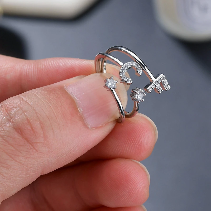 Классическое кольцо с первым буквом для мужчин и женщин простое щедрые кольца