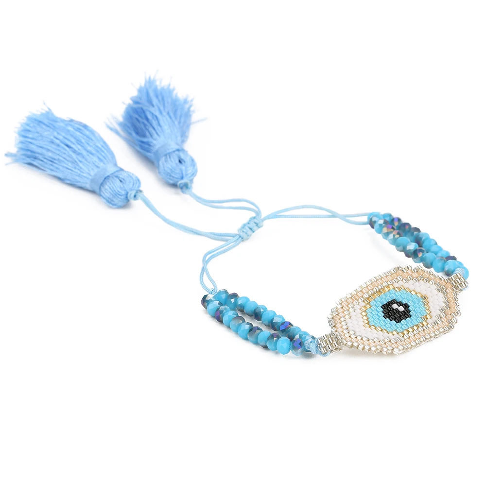 MI-B180010D Go2boho MIYUKI браслет сглаза браслеты Браслеты Mujer Moda браслеты для женщин сглаза ювелирные изделия Бисероплетение ручной работы подарок - Окраска металла: MI-B180010D