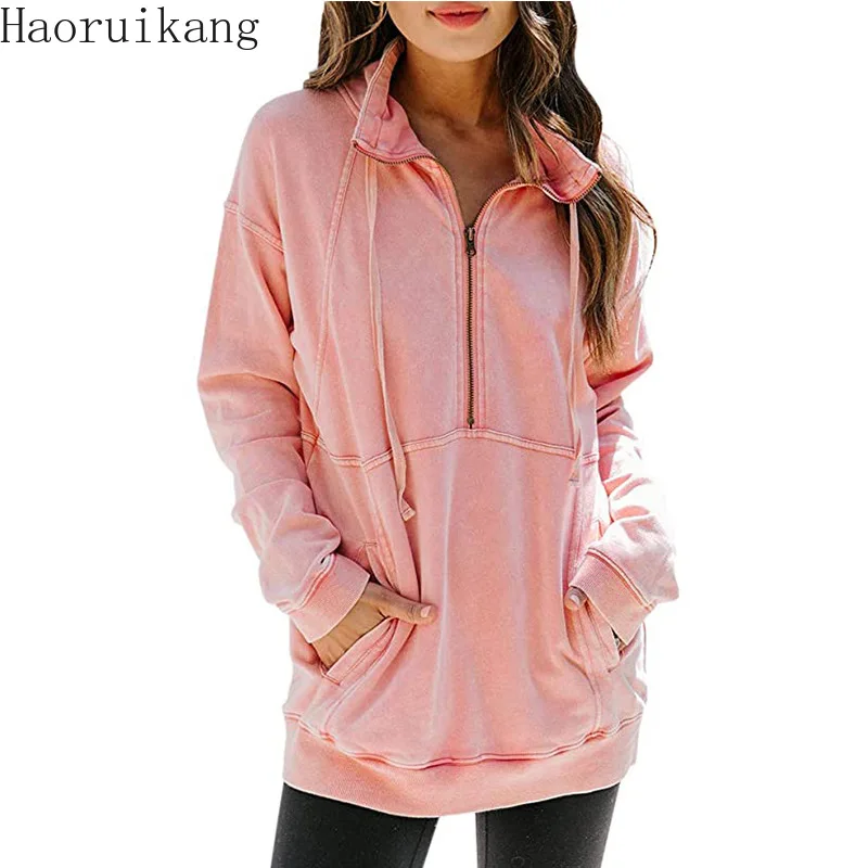 Женский пуловер с капюшоном осенняя свободная толстовка карманом кенгуру