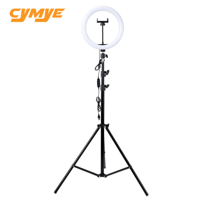

Cymye ring light 10 inch 26CM Bicolor Dimmable ring lamp with 2.1 meter tripod for Photographic Lighting