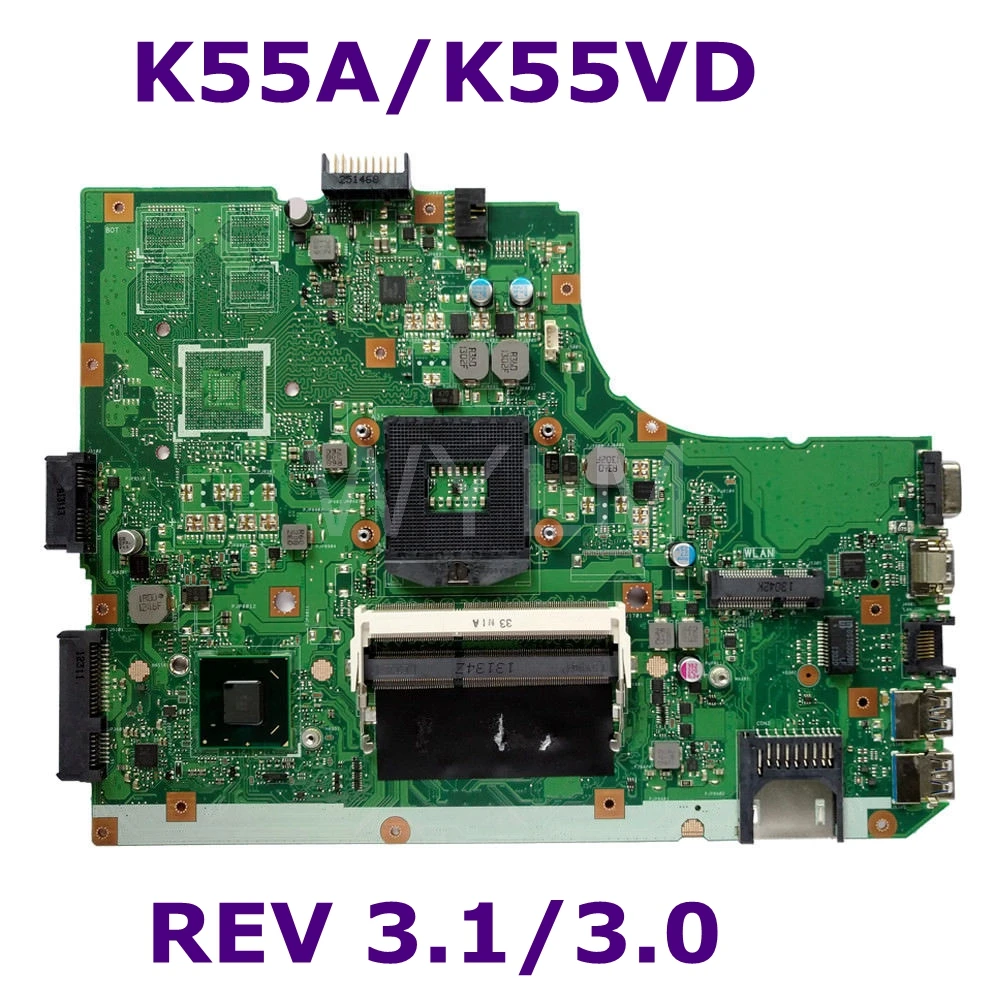 Материнская плата K55A REV3.1/3.0For ASUS K55V A55V R500V K55VD материнская для ноутбука HM76 DDR3 60 N89MB1301