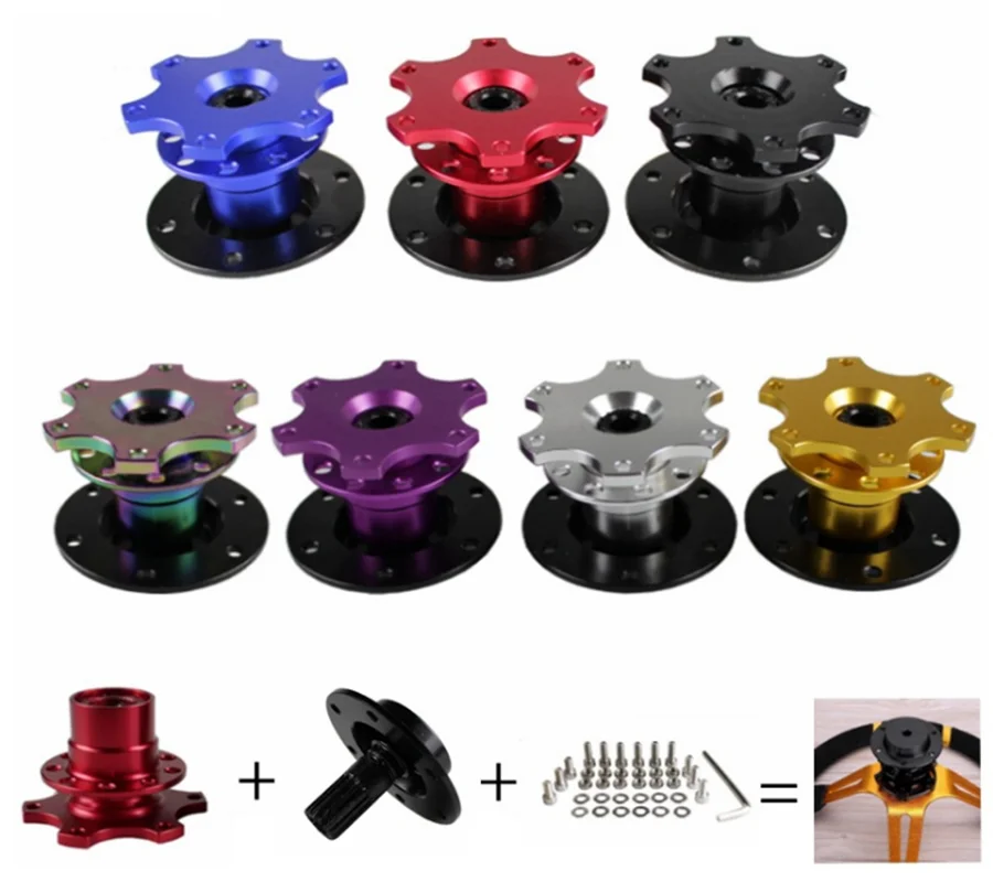 

Universal Steering Wheel Quick Release Hub Boss Kit Wheel Hub Adapter For 6 hole Steering Wheel Hub