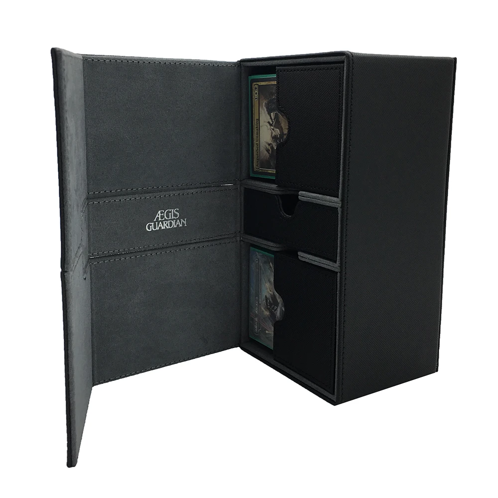 AEGIS GUARDIAN 200+ Deck Case Card Box for Mtg/YuGiOh TCG Black Color | Board Game
