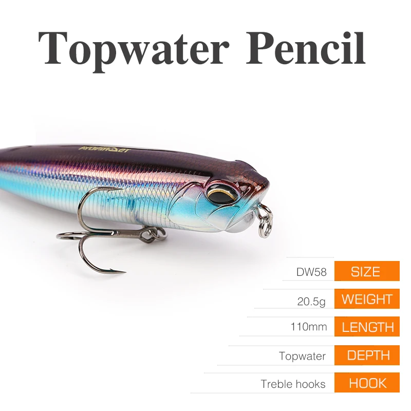 TSURINOYA 110F Topwater плавающая приманка для рыбалки карандаш 110 мм 20 5 г DW58 собачья