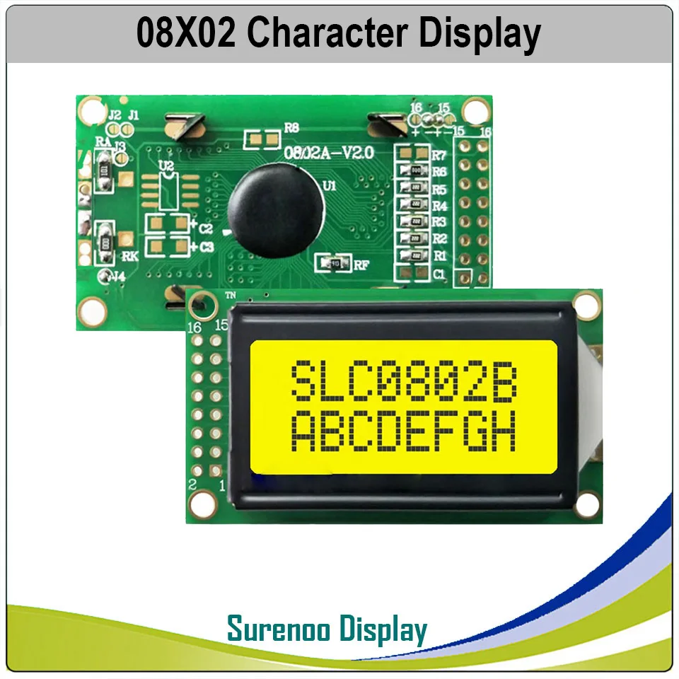 5 шт. X 8*2 0802 8X2 символьный ЖК-модуль дисплей экран LCM зеленая желтая задняя подсветка или синий цвет - Цвет: 16P Yelllow Green