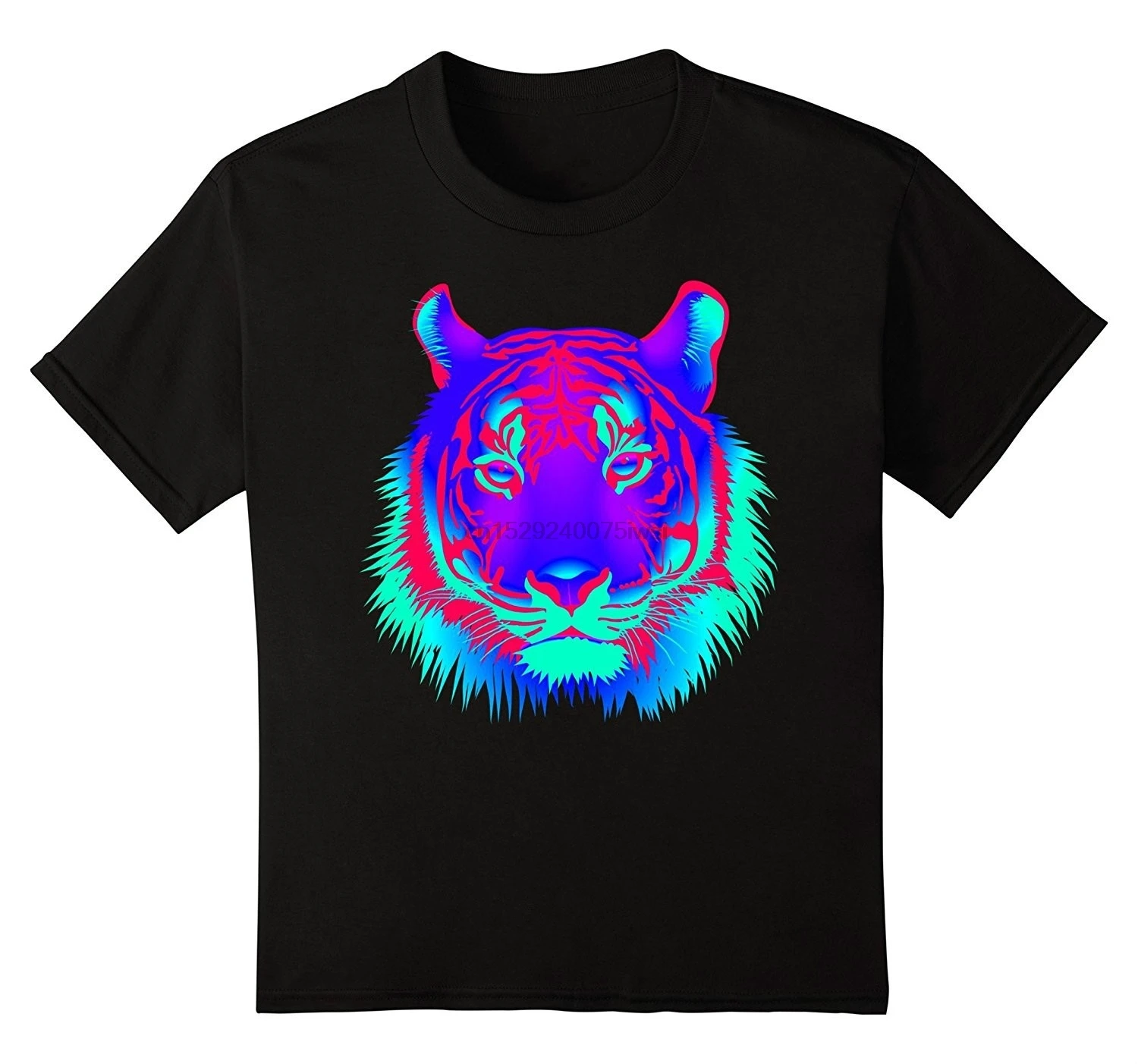 

Electronic Donce Techno Neon Tiger Rove White Tiger Cotton T-shirt Men
