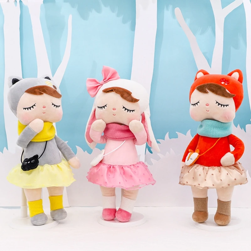 

Dreameryoly Rabbit, Sleeping Vintage Angela Plush Toy, Pink Ears, Wearing a Dres