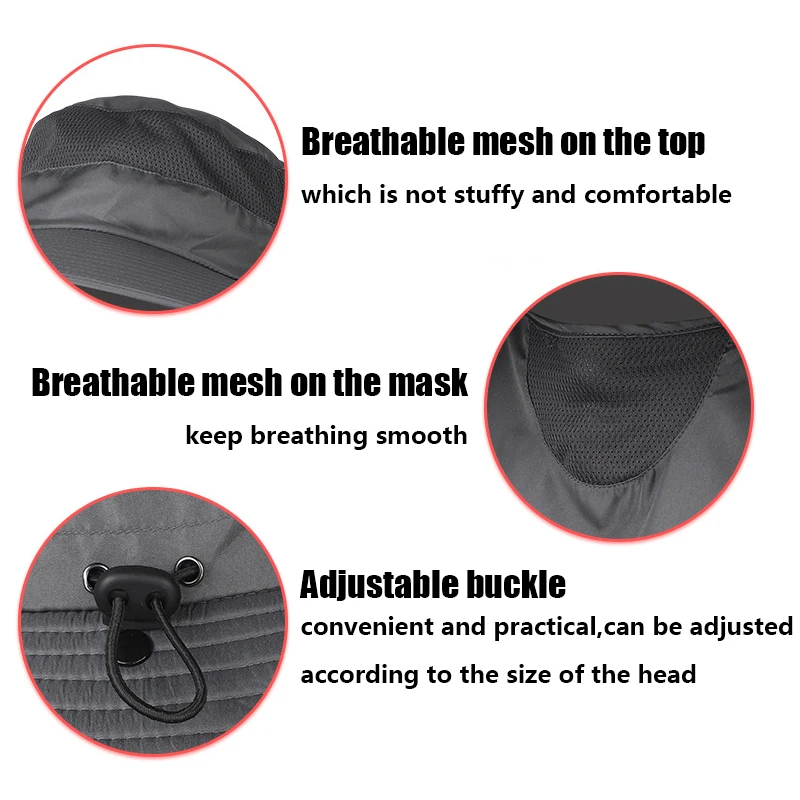 

Adjustable Fishing Hat Multifunction Fishing Cap Sun Protection Breathable Mesh Sunshade Outdoor Climbing Visor Hat Wide Brim
