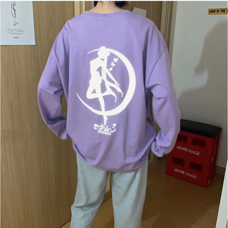 Hooded Sweatshirts Korean Fashion Oversized Hoodie Sailor Moon Women Sweetshirts Kawaii Clothes Women Pullovers Harajuku Hoodie