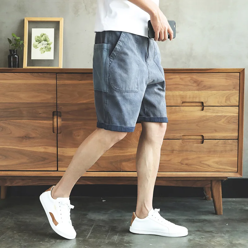 

Men's casual jeans shorts men's trend loose 5 / 5 pants summer men's wear