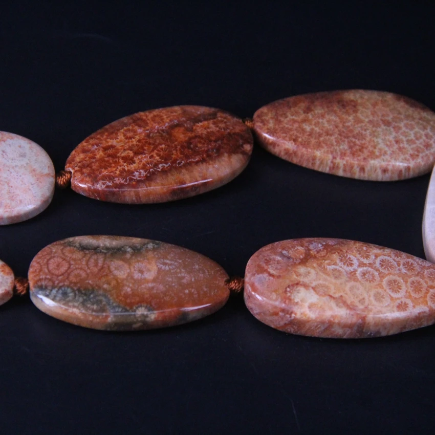 8-9 шт./нитка большие бусины из натурального оранжевого коралла Гладкие