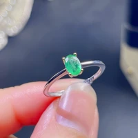 gemicro jewellery 100 natural emerald ring with main stone size of 4mmx6mm and 925 sterling silver as daily wear for woman gift