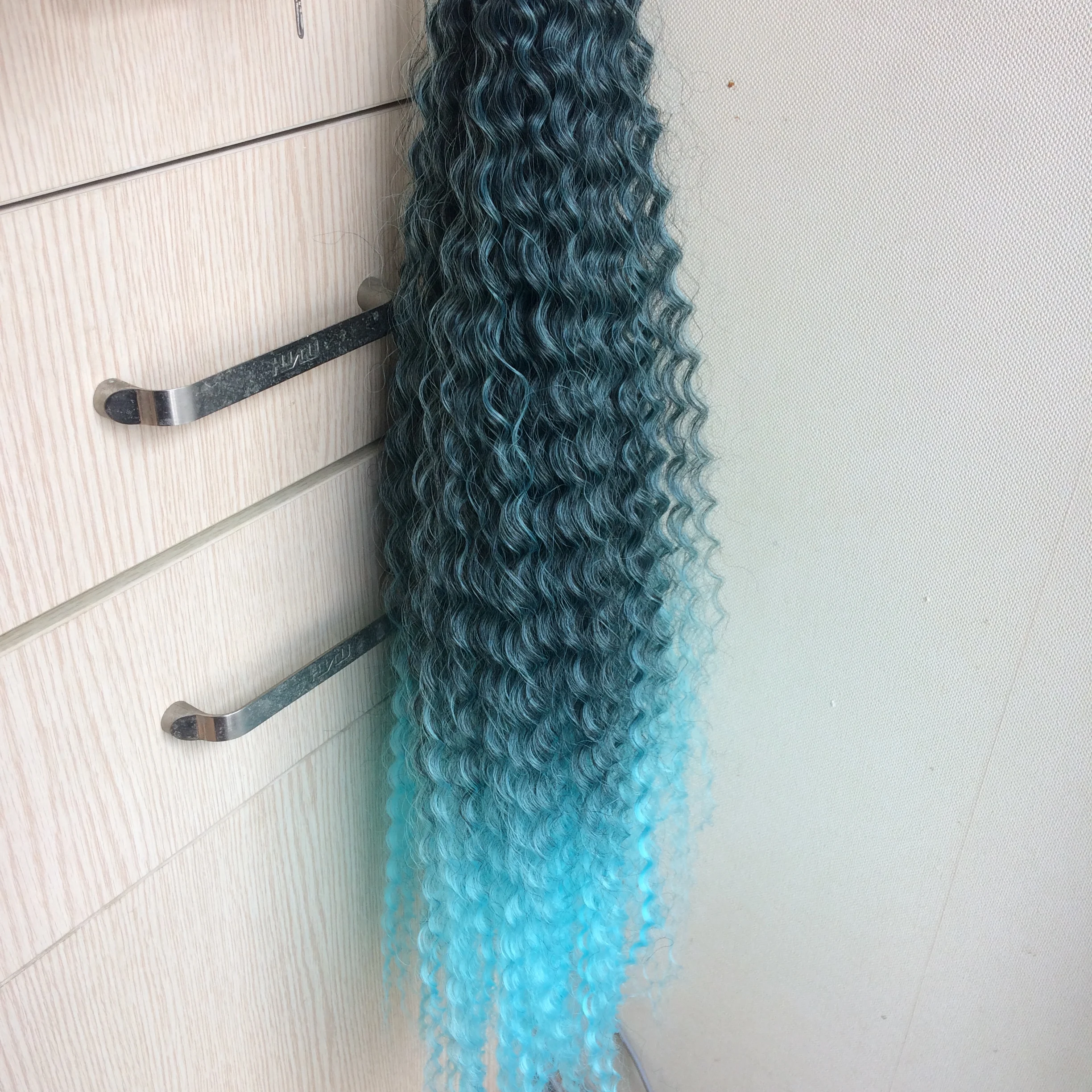 

DLME Ombre Crochet Braids 24' inch Twists Braiding Hair Synthetic Crotchet Hair Extensions Black Brown Kinky Curly Hair