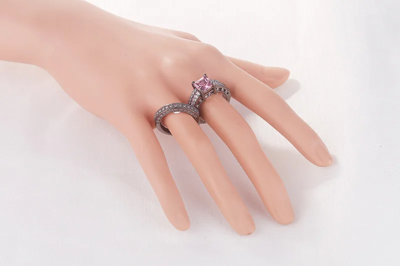 Роскошные женские розовые бриллианты 14K разнообразные свадебные кольца