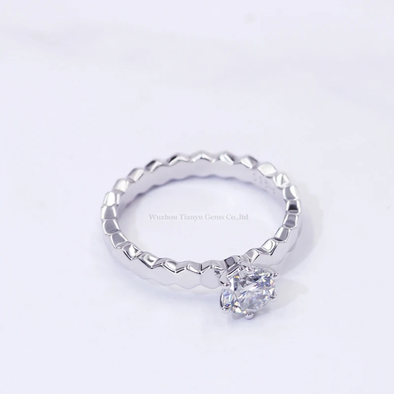 Tianyu драгоценные Камни Серебряное обручальное кольцо с волнами длинного