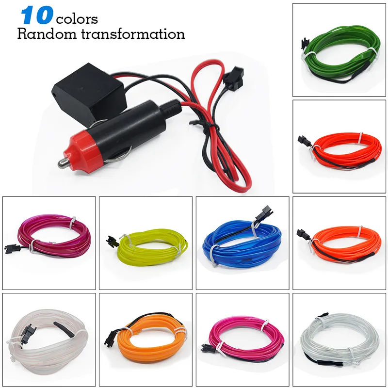 Автомобильная атмосферная декоративная лампа гибкий неоновый светильник