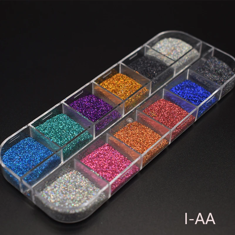 

1Box Holographic Powder Glitter Magic Shining Dip Powder Mirror Polishing Chrome Pigments Laser Nail Art Decorations