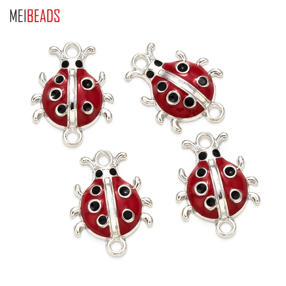 

Meibeads 6pcs/lot Fancy Ladybug Charms Pendant Alloy Pendant Fit for Women Bracelet & Necklace Jewelry Accessories Making UF8310
