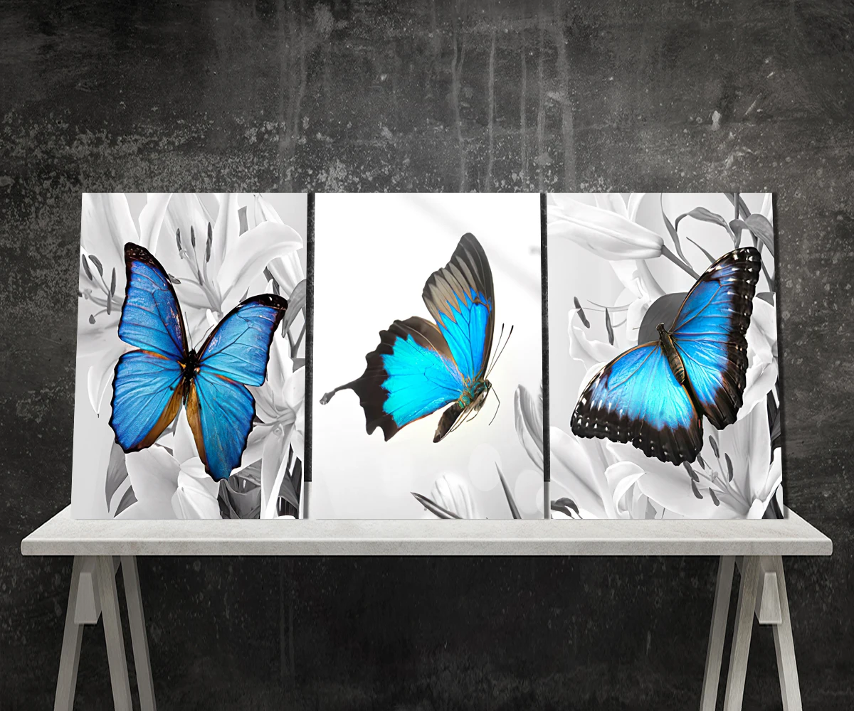 

No Frame Canvas Painting Butterflies Poster and Print Wall Art Picture for Living Room Home Decoration