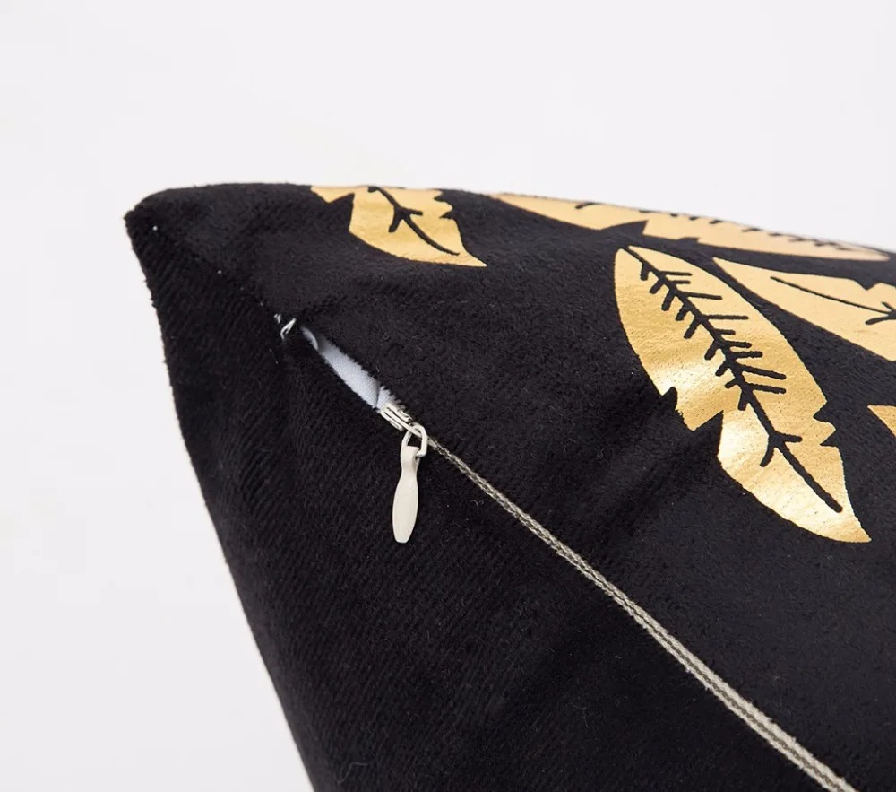 2020 Bronzing наволочка чехол для подушки художественная полоса золотой шлейф черный