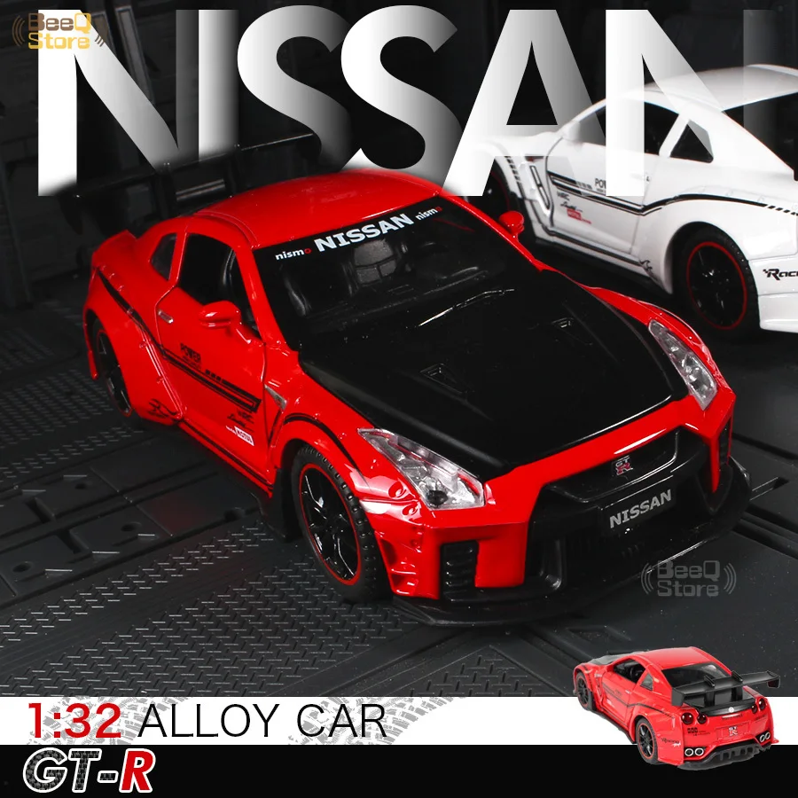 Автомобиль из сплава 1:32 NISSAN GTR R35 с широким кузовом Модель гоночного автомобиля