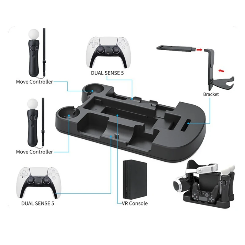TYPE-C многофункциональное зарядное устройство с держателем для хранения PS5/PSVR |