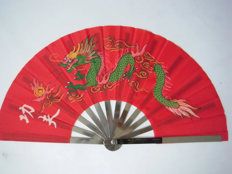 Высококачественный толстый двухсторонний веер для тренировок tai chi пион из