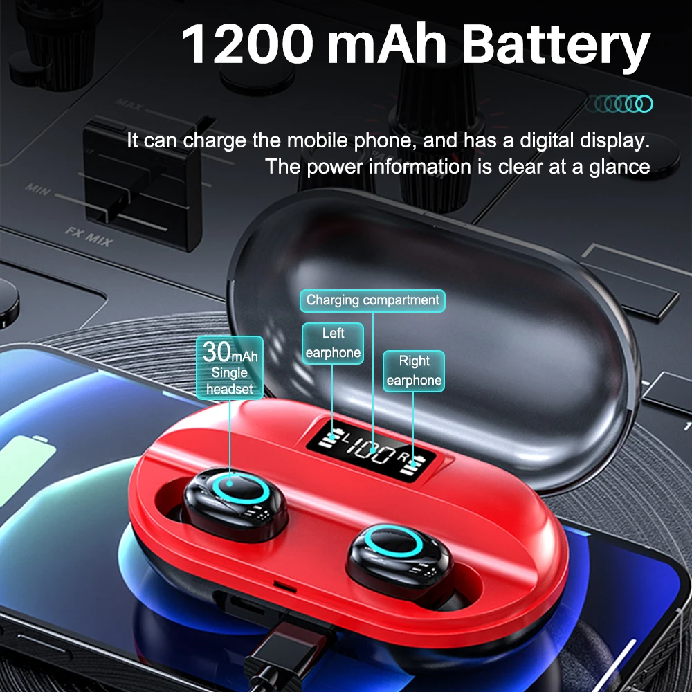 Новинка TWS Беспроводные Bluetooth 5 0 наушники с сенсорным управлением 9D стерео