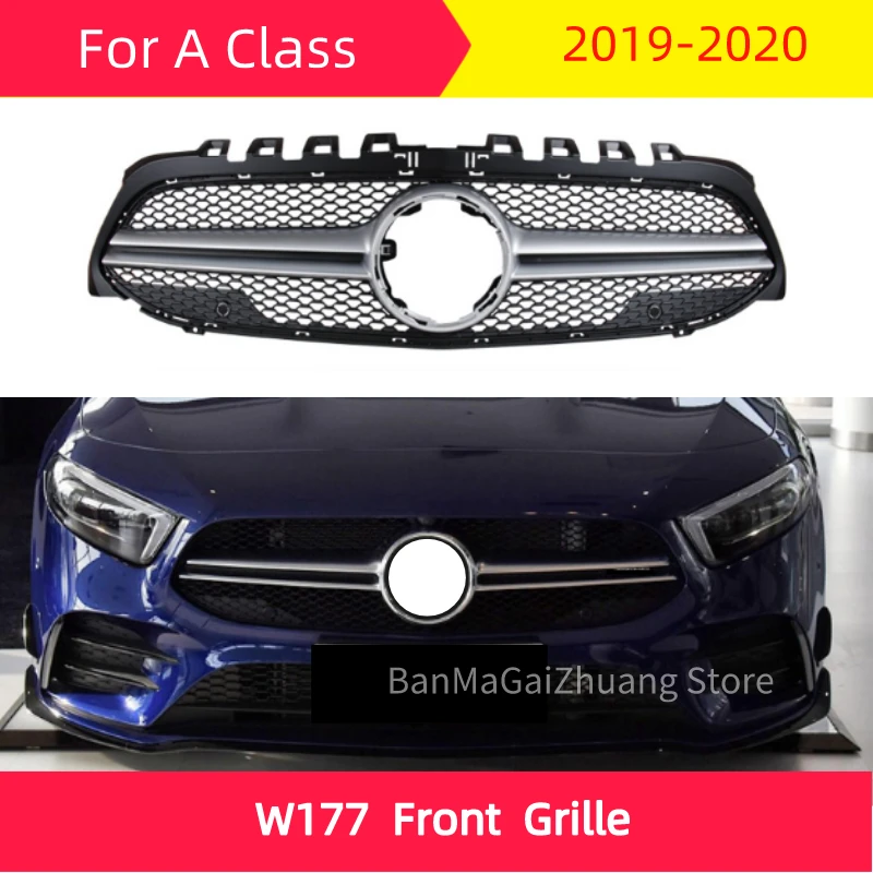Передняя решетка W177 для mercedes New A Class 2019 2020 A180 A200 A260 A45 ABS передний бампер Гриль A35L