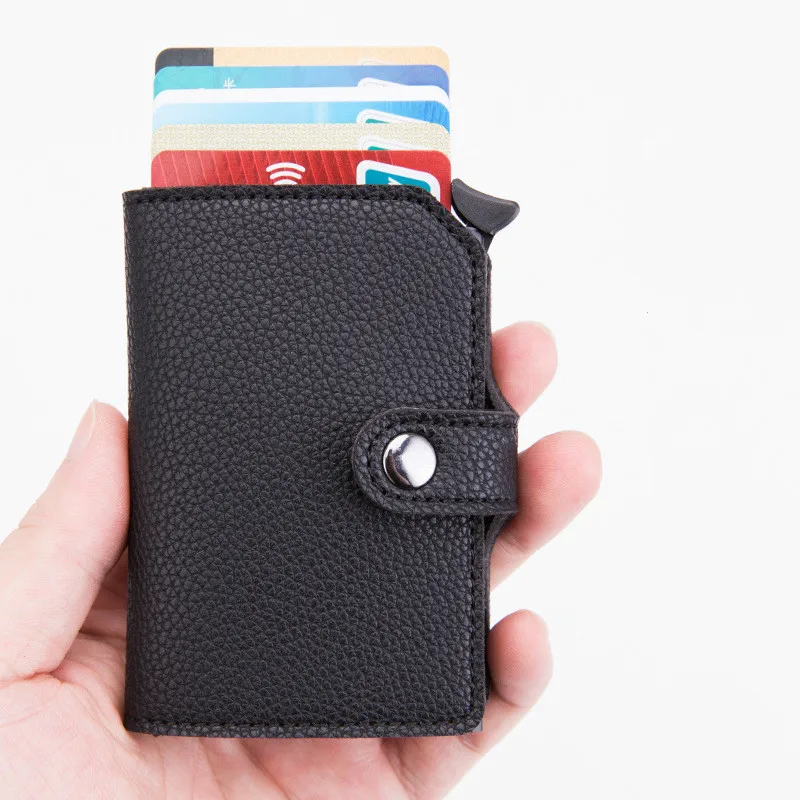 Bycobecy 2021 углеродного волокна кошельки на кнопке мужчские Rfid Black Magic складываются в