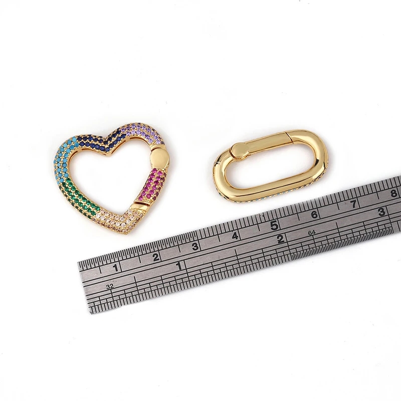 OCESRIO Радуга DIY кулон карабин овальный сердце Винт застежки украшение для сетки