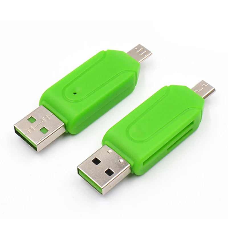 2 в 1 Micro USB OTG адаптер TF/SD кардридер телефонные удлинители Наушники SD карта