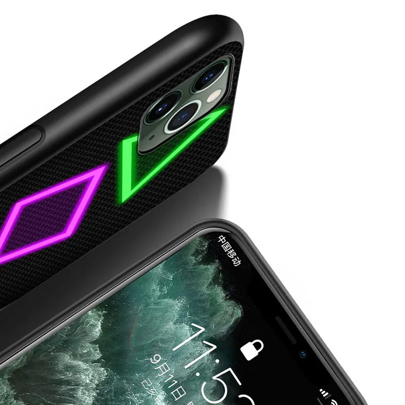 

Fashion Colorful logo For Apple iPhone 12 11 XS Pro Max Mini XR X 8 7 6 6S Plus 5 SE 2020 Black Silicone Cover Phone Cross